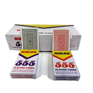 사용자 정의 인쇄 Nirlon 555 카드 놀이 핫 세일 도박 카드 아름다운 디자인으로 대량 사용할 수있는 카드 놀이