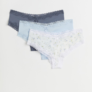 Culottes mi-hautes sans couture en fibre de bambou 100 % écologiques avec dentelle pour femme – Vente en gros de sous-vêtements quotidiens - Product Image 1