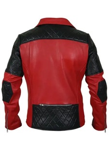 เสื้อแจ็คเก็ตหนังบุผ้าลายเพชรสำหรับผู้ชาย - Product Image 3