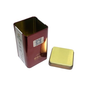 Boîte en étain personnalisée carrée 80x80x147mm, impression offset brillante, revêtement en résine, conteneur de stockage de thé - Product Image 5
