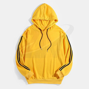 Sudadera con capucha amarilla 100% algodón, forro polar, para hombre, invierno, 450GSM, al por mayor, lisa, unisex - Product Image 1