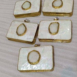 Bolso de mano de nácar de ágata de Metal de lujo para fiesta de boda de RF Crafts - Product Image 6