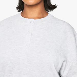 Sudadera con capucha y suéter para mujer, talla europea OEM, multicolor, de felpa gruesa, estilo holgado, con medio cierre de botones, para invierno. - Product Image 3