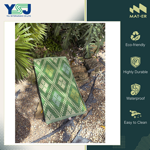 Bulk Manufacturer Selling Corrosion Resistant Outdoor Carpets Diamond Pattern 100% Polypropylene <b>Plastic</b> Jacquard Mat for Sale - Product Image 3