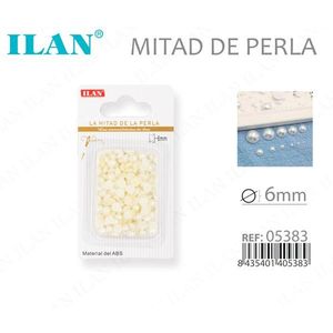 Mezza perla Ilan da 6 mm in materiale ABS per decorazioni di abbigliamento - Product Image 3