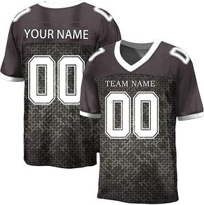 Custom American Football Jersey V-Neck Sublimated <b>Mesh</b> 100% Polyester Short Sleeve Moisture Wicking Adult Sport <b>Shirt</b> - Product Image 5