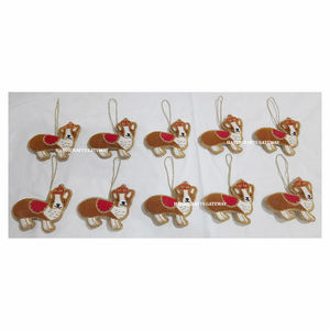 Diseño creativo X-Mas Tree Artículo decorativo Forma de mariposa Golden Zari Bordado con cuentas Trabajo Adornos colgantes de Navidad - Product Image 3