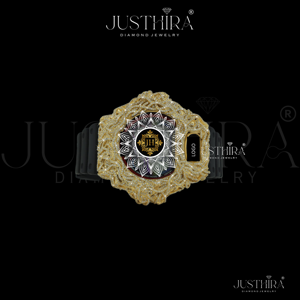 นาฬิกาสปอร์ตหรูหรา Justhira Unisex VVS Moissanite แบบสั่งทำพิเศษ พรีเมียม ประดับเพชร กันน้ำ 10BAR สายหนังสีดำ ราคาโรงงาน - Product Image 3