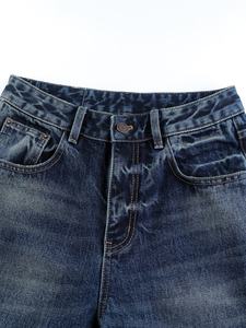 Pantalon en jean streetwear, tissu doux, coupe confortable, style léger pour femmes, pour un usage quotidien, décontracté et mode. - Product Image 3