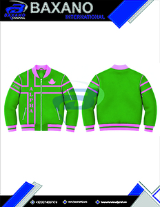 Alfa |   Kapa |   Chaqueta Varsity para Mujer Alpha, Verde y Rosa, con Letras Griegas Bordadas, Cierre Frontal, Estilo Preppy, Cuello y Puños con Cierre - Product Image 6