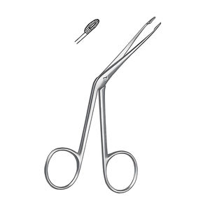 Pinzas para pólipos nasales y septum, 14.5 cm, curvadas, de acero inoxidable, instrumento quirúrgico manual de otorrinolaringología, mandíbulas dentadas, herramienta de precisión de alta calidad - Product Image 6