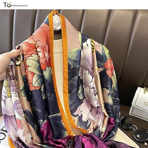 Bufanda de Seda de Lujo para Mujer, Tela Suave y Elegante, Ropa de Moda, Bufanda de Seda con Estampado Personalizado - Product Image 2