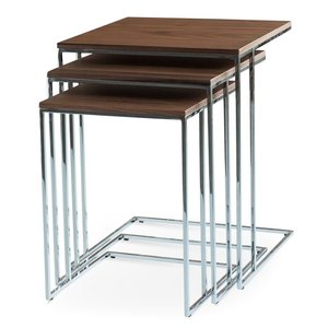 Premium Modern <b>Nesting</b> Coffee <b>Table</b> Set of 3 with Durable Metal Base and Elegant Tabletop Finish - Product Image 3