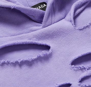 Custom <b>Hip</b> Hop Streetwear Distressed Hoodie <b>For</b> Men - Product Image 3