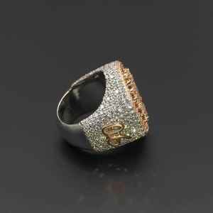 Bague de fiançailles personnalisée pour homme en argent 925 plaqué or rose, style hip-hop, avec moissanite VVS, motif flocon de neige, sertie de pierres, cadeau - Product Image 3