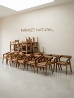 Chaise de bar moderne en bois, finition teck, fauteuil lounge pour café, restaurant, espace repas