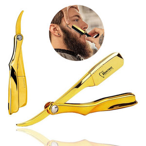 Rasoir de barbier professionnel à lame simple pliable pour hommes, en acier inoxydable, lames remplaçables, marque DENTRIC IMPLANTS, pour le visage - Product Image 5