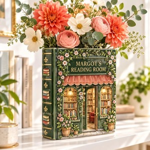 Jarrón de Cerámica con Diseño Floral para Decoración de Mesa, Estilo Shabby Chic, de Margot's Reading Room, 8-16 Pulgadas, Acabado Pintado - Product Image 4