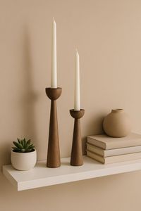 Natural Wood Candle <b>Holder</b> for Table Decor Vintage Wooden Candle Stand Centerpiece Round Wooden <b>Tealight</b> <b>Holder</b> - Product Image 6