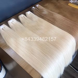 Extensiones de cabello humano blanqueado Rubio vietnamita recto crudo Premium misma cutícula alineada Super doble dibujado - Product Image 2