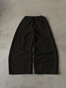 Pantalon de survêtement noir pour homme, taille élastique, cordon de serrage, poches latérales, style décontracté, respirant, mi-lourd, tricoté, pour l'automne - Product Image 3