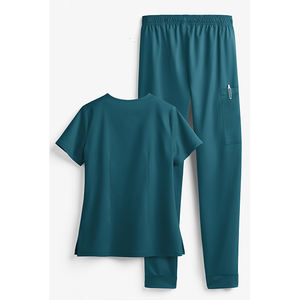 Tenue d'infirmière personnalisée de haute qualité pour femme, avec plusieurs poches, col en V, en tissu peigné, détection des aiguilles, fusion sans couture - Product Image 4