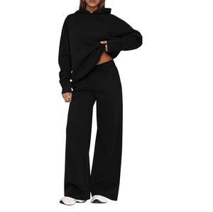 New Trending Custom Acid Wash Cropped Hoodies Women Washed Hoodie and Joggers Tracksuits Women's Fully Customized - Product Image 4