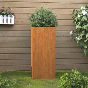 Vaso di fiori in acciaio Corten e fioriera 12.6 "x 10.8" x 29.5 "-accessorio da giardino resistente ed elegante - Product Image 1