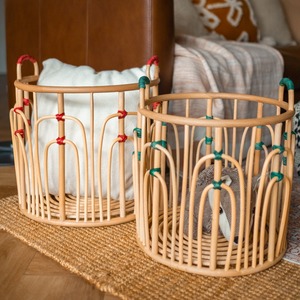 Great quality home essentials rattan cane <b>hamper</b> <b>basket</b> xmas holiday themed storage <b>baskets</b> - Product Image 6