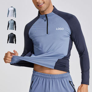 Camisetas Deportivas de Manga Larga para Hombre, de Alta Calidad, Personalizadas, de Secado Rápido, con Cierre de Cremallera de 1/4, para Golf - Product Image 1