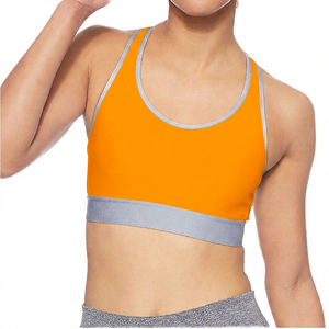 Sujetador deportivo blanco con ribete gris de alto soporte para mujer - Product Image 6