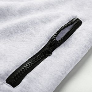ชุดวอร์มแบบ unisex สำหรับฤดูใบไม้ร่วง กันลม เป็นมิตรกับสิ่งแวดล้อม ผลิตจากผ้าโพลีเอสเตอร์/คอตตอนผสม มีฮู้ด ทรงหลวม น้ำหนักเบา เหมาะสำหรับออกกำลังกาย วิ่ง และสวมใส่ลำลอง - Product Image 5