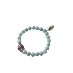 Natural Quartz <b>Beaded</b> <b>Bracelet</b> <b>for</b> Women with Romantic Style Pendant - Product Image 1