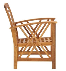 Teak Outdoor <b>Garden</b> <b>Set</b> 4 Seater Traditional Wood Patio Furniture Weather Resistant Solid Wood Design - Product Image 3
