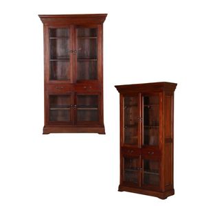 Armoire à porte en verre acajou, solution de rangement élégante et élégante, peut être personnalisée en taille - Product Image 5