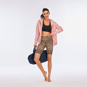 Shorts cyclistes taille haute personnalisés pour femmes, respirants, séchage rapide, extensibles, effet push-up fessier, couleur unie, décontractés, pour l'été et le sport, très tendance 100% - Product Image 4