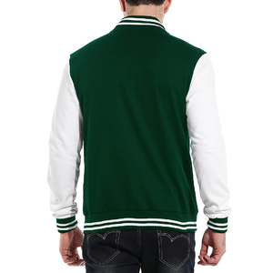 New Wholesale Custom High Quality Wool Body <b>Men</b> Varsity <b>Jacket</b> Stand Collar Patchwork Design - Product Image 2