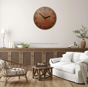 Handcrafted Oak Wood Wall <b>Clock</b> Bold Numbers 40 cm 16 inches, Gift For Mother, Wall Decor By Falak World Export - Product Image 2