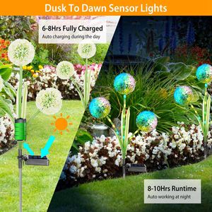 2 Pezzi Lampade Solari da Giardino a Forma di Soffione con 36 LED Colorati, Illuminazione Ornamentale per Prato e Sentieri - Product Image 2