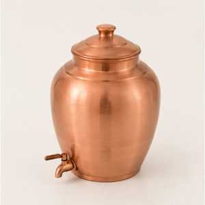 Pot Matka en Cuivre Pur Entièrement Martelé avec Robinet en Laiton pour Distributeur d'Eau et Récipient de Stockage à Couvercle Ouvert - Product Image 3