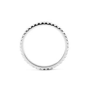 Minimal 1.3mm Round Cut Lab Grown Diamond IGI Certified 14K Solid White Gold Full Eternity <b>Ring</b> Luxury Micro Pavé <b>Dainty</b> wedding - Product Image 4