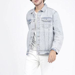Factory Manufacture New Arrival Long Sleeve Men Jeans <b>Jacket</b> Front Logo Customized Wholesale 100% Cotton Breathable Casual - Product Image 4