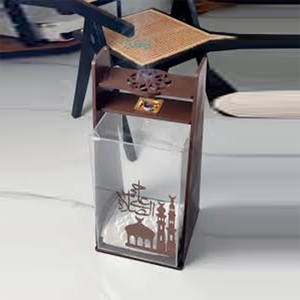 Elegante Quemador de Incienso de Madera con Estuche de Almacenamiento de Acrílico Transparente, Diseño de Mezquita, Perfecto para Aromatizar y Decorar el Hogar Moderno - Product Image 2