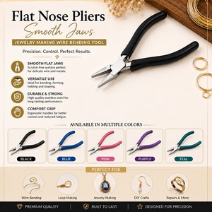 Flat <b>Nose</b> Pliers Smooth Jaws Jewelry Making Wire Bending Forming Tool ZetomedPro - Product Image 5