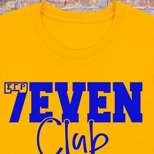 เสื้อยืด SGRHO Seven Club สีทอง พิมพ์ลายตามสั่ง เสื้อยืดชมรมกรีก แขนสั้น คอกลม ชุดกีฬาลำลอง - Product Image 2