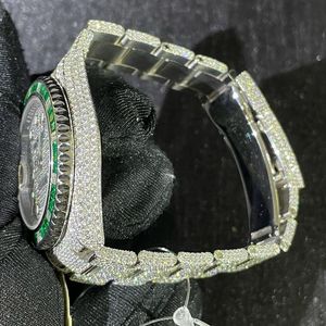 Relojes Clásicos Unisex Hechos a Mano con Diamantes Moissanite VVS1, Correa de Acero Inoxidable, Esfera Analógica Mecánica - Product Image 4