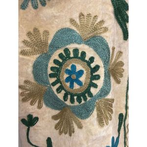 Veste en velours tricoté en coton brodée à la main pour femme, col mandarin, manches longues, motif floral, ouverte sur le devant, style Prairie, hiver/printemps - Product Image 6