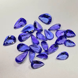 แทนซาไนต์ธรรมชาติทรงลูกแพร์ หินสีน้ำเงินเจียระไน ขนาด 6x4 มม. 7x5 มม. 6x8 มม. สำหรับทำเครื่องประดับ - Product Image 1