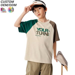 T-shirts personnalisés en gros pour garçons, 100 % coton, décontractés, respirants, compressés, ODM, grandes tailles - Product Image 1