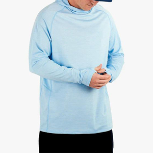 Sudadera con Capucha Azul Claro para Pesca al Aire Libre, Personalizada, con Tela de Poliéster 100% Resistente, Protección UPF 50, Secado Rápido, Impresión Digital - Product Image 4